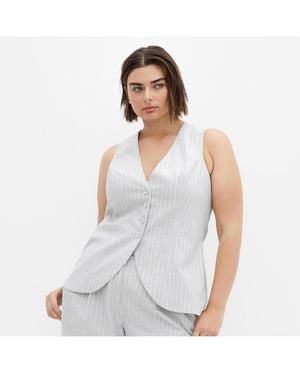City Chic Plus Size Jaz Print Vest - White