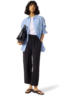Whistles Wide-leg Cropped Tie-waist Pants - Blue