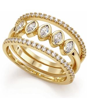 And Now This Cubic Zirconia Stack Ring - Metallic