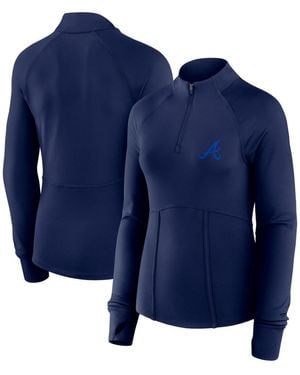 Fanatics Atlanta Braves Elements Raglan Tri-blend Quarter-zip Sweatshirt - Blue