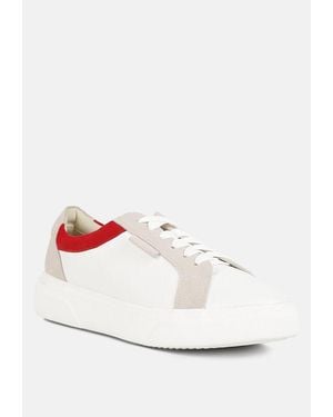 Rag & Co Endler Color Block Leather Sneakers - White