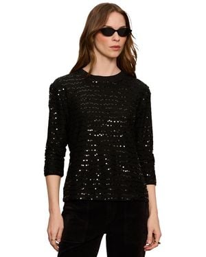 Sanctuary Petite 3/4-sleeve Sequin T-shirt - Black