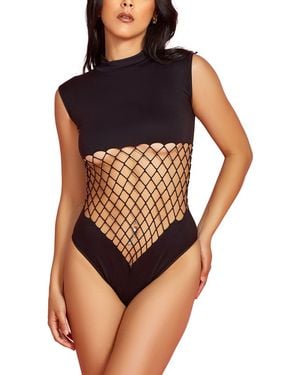 HAUTY Fishnet Bodysuit Lingerie - Black