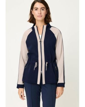 Olsen Jersey Knit Zip Front Jacket - Blue
