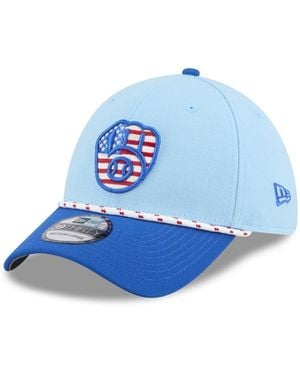 KTZ Light Blue/blue Milwaukee Brewers 2025 Fourth Of July 39thirty Flex Hat