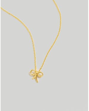 MW Bow Pendant Necklace - Metallic
