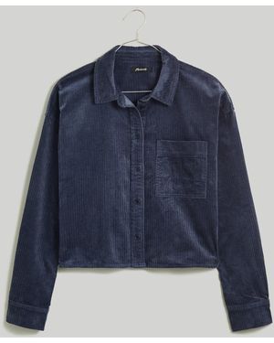 MW Variegated Corduroy Button-Up Shirt - Blue