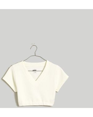 MW V-Neck Crop Tee - Black