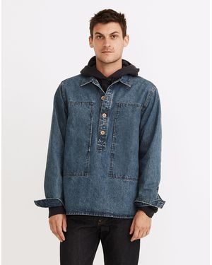 MW Denim Easy Long-Sleeve Popover Shirt - Blue