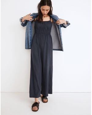 MW Linen-Blend Sophie Tank Wide-Leg Jumpsuit - Blue