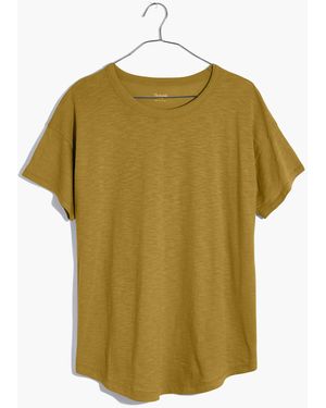 MW Whisper Cotton Rib-Crewneck Tee - Blue