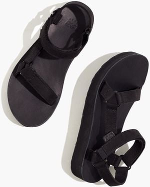 MW Teva&Reg; Leather Midform Universal Sandals - Black