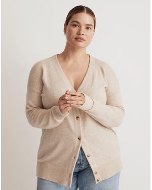 MW Plus V-Neck Relaxed Cardigan - Natural