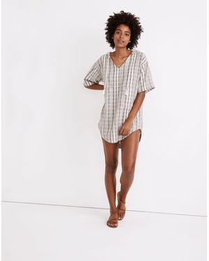 MW Hooded Cover-Up Tunic Dress - White