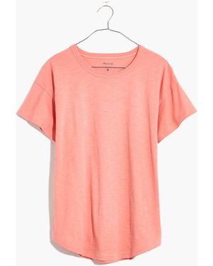 MW Whisper Cotton Rib-Crewneck Tee - Pink