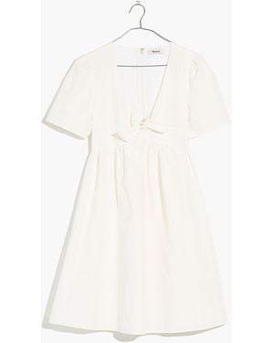 MW Tie-Front Mini Dress - White