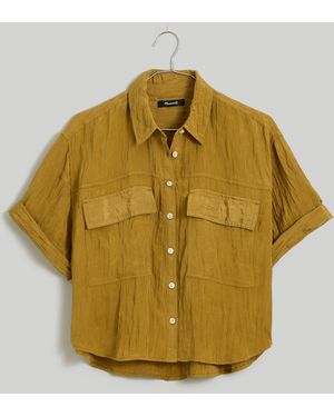 MW Crinkled Utility Button-Up Shirt - Blue