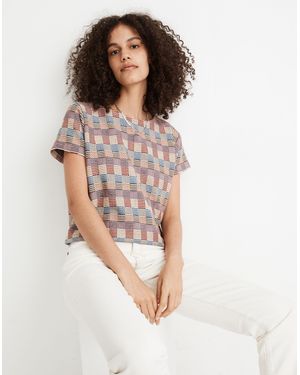 MW Checked Jacquard Setlist Boxy Tee - White
