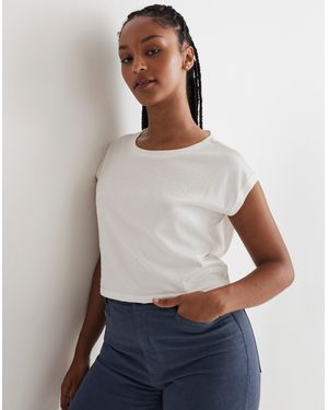MW Crewneck Crop Muscle Tank - White