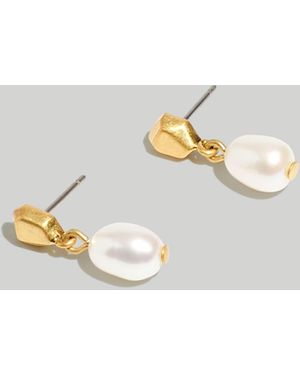 MW Puffed Drop Earrings - White