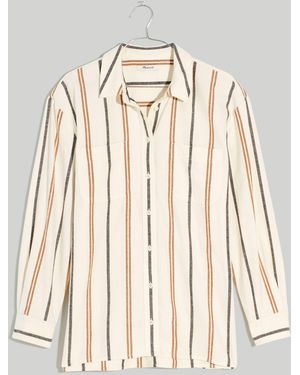 MW Flannel Oversized Boyfriend Shirt - Multicolor