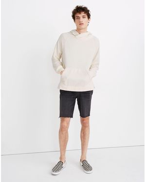 MW Hemp Button-Hood Slouch Sweatshirt - White