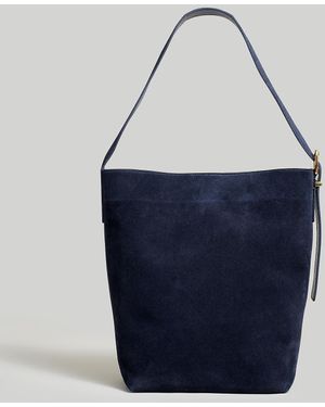 MW The Essential Bucket Tote In Suede - Blue