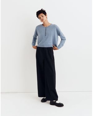 MW (Re)Sponsible Cashmere Henley Pullover Jumper - Blue