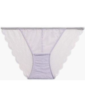 MW Lace Shimmer-Detail String Bikini - White