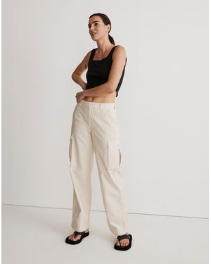 MW Garment-Dyed Low-Slung Straight Cargo Trousers - Natural