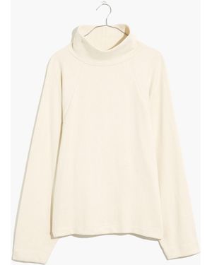 MW Brushed Herringbone Jacquard Turtleneck Top - Natural