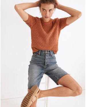 MW High-Rise Long Denim Shorts - Multicolour