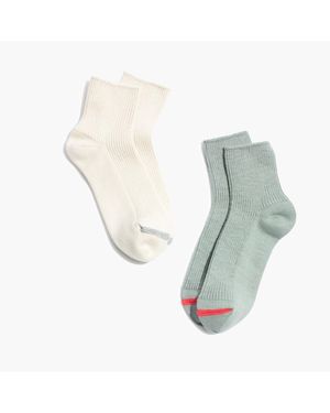 MW Two-Pack Ribbed Ankle Socks - White