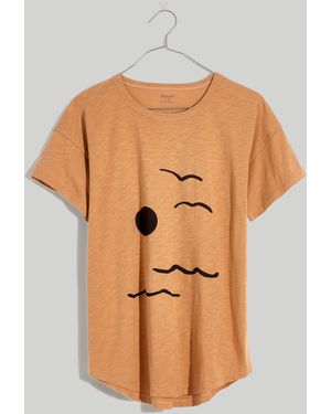 MW Oceanvista Whisper Cotton Rib-Crewneck Tee - Natural