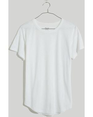 MW Whisper Cotton Rib-Crewneck Tee - White