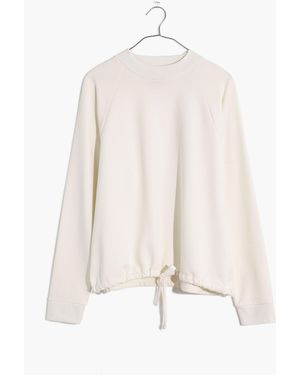 MW L Superbrushed Mockneck Drawstring Sweatshirt - White