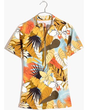 MW Madewell Second Wave Short-Sleeve Rash Guard - Metallic