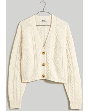 MW Cable-Knit Crop Cardigan - Natural