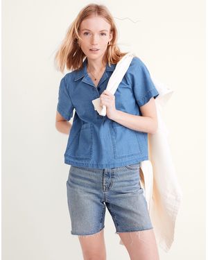 MW Denim Short-Sleeve Popover Shirt - Blue