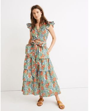 MW Banjanan Florence Tiered Skirt - White