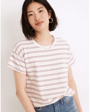 MW Rib-Crewneck Tee - White