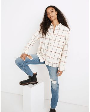 MW Flannel Oversized Ex-Boyfriend Shirt - Blue