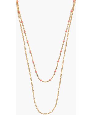 MW Enamel Bead Chain Necklace Set - White