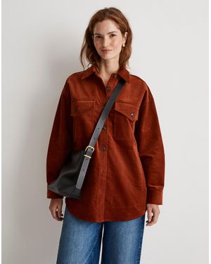 MW Corduroy Twill Oversized Shirt-Jacket - Brown