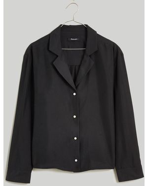 MW Silk Button-Up Shirt - Black