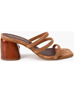 MW Alohas Suede Indiana Block-Heel Sandals - Brown
