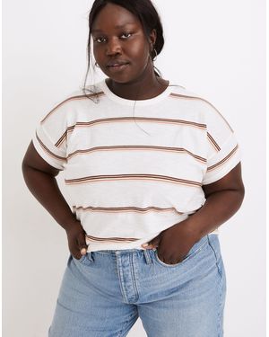 MW Plus Whisper Cotton Rib-Crewneck Tee - White