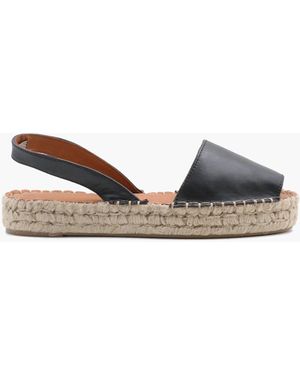 MW Alohas Leather Ibizas Platform Espadrille Sandals - Black