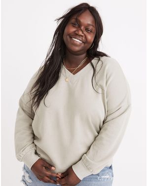 MW Plus Hemp-Cotton V-Neck Sweatshirt - Natural
