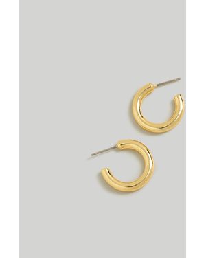 MW Chunky Small Hoop Earrings - Metallic